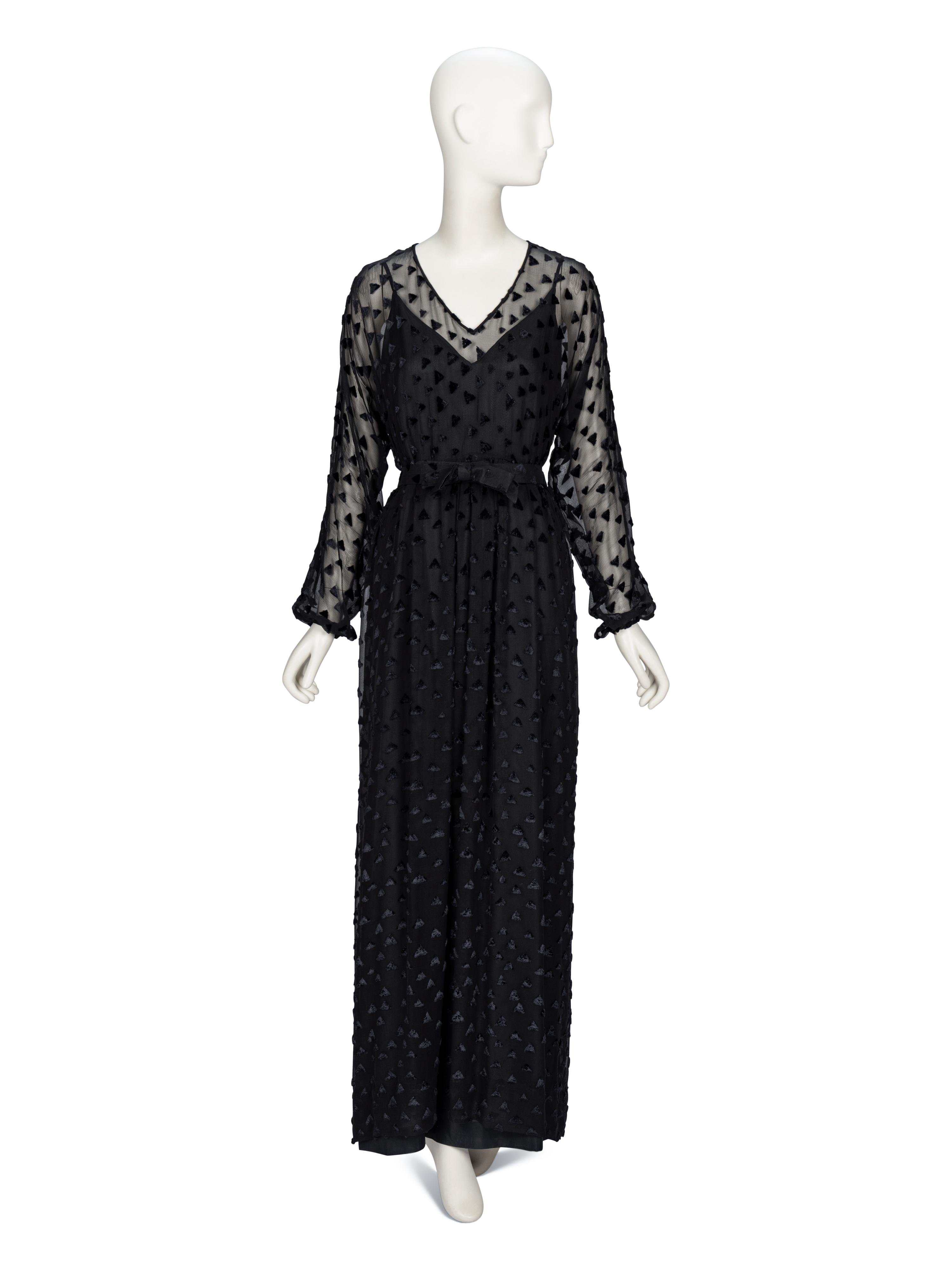 La Mendola, Black Cut Velvet Dress