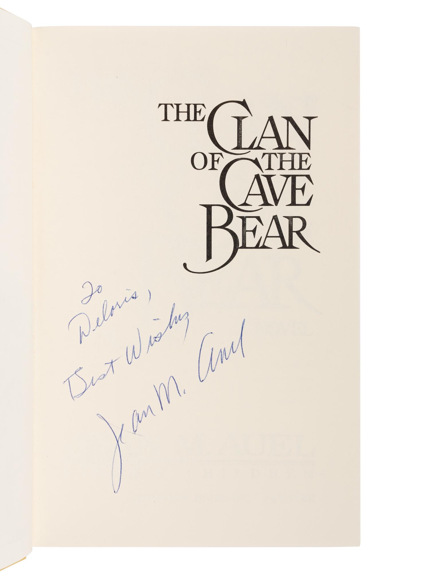 AUEL, Jean M. (b. 1936). A group of 4 INSCRIBED FIRST EDITIONS from the Earth's Children series, comprising: