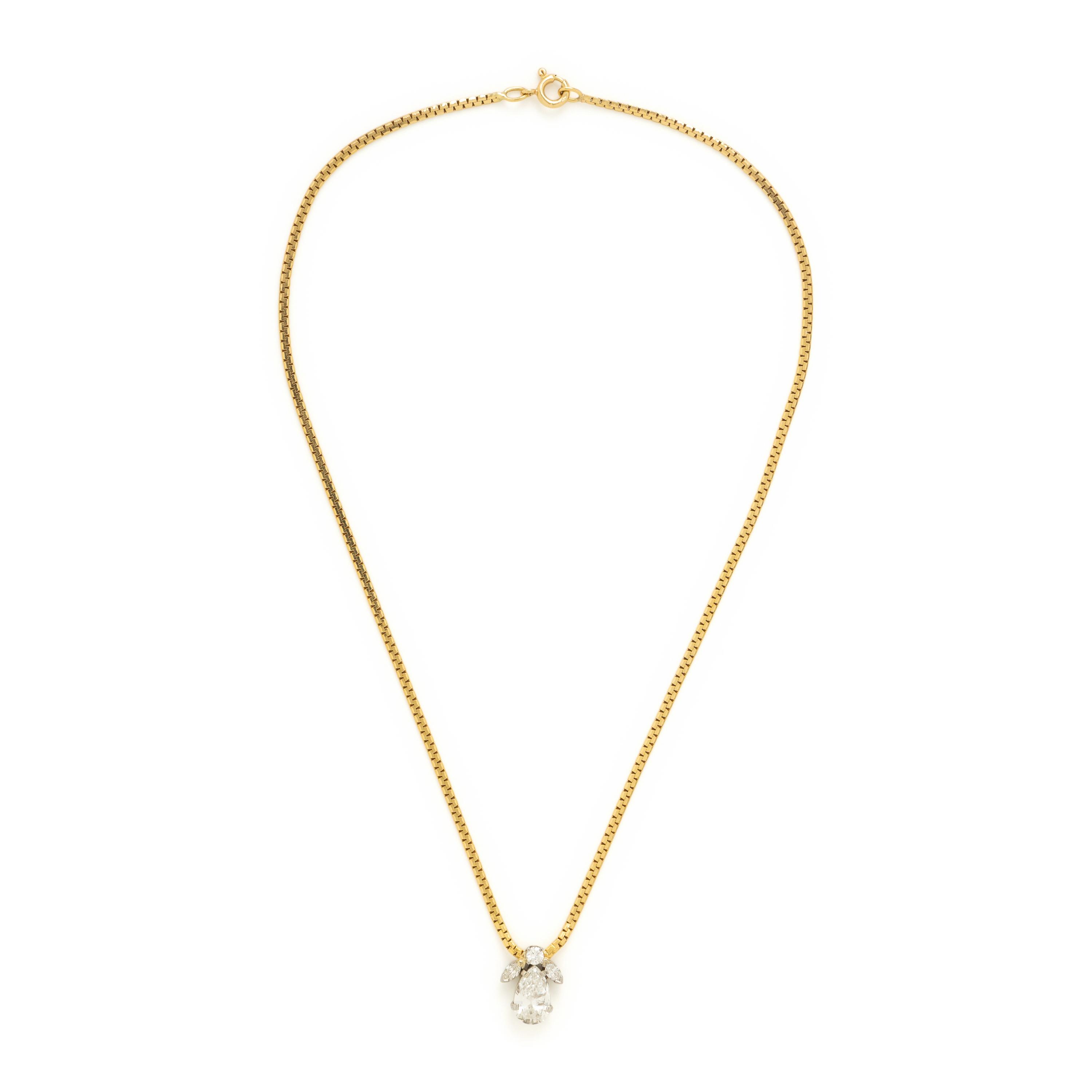 Diamond and Yellow Gold Necklace
