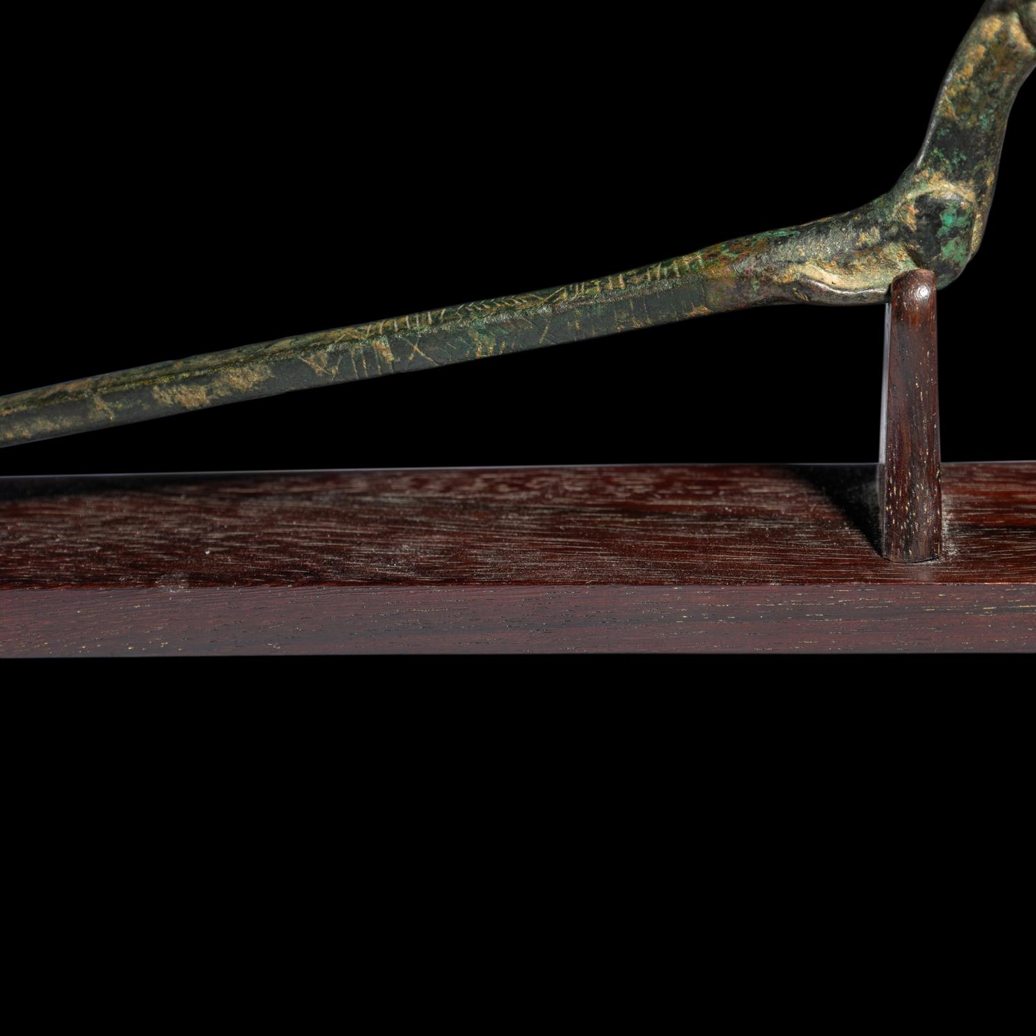 A Luristan Bronze Pin with Ibex Terminal