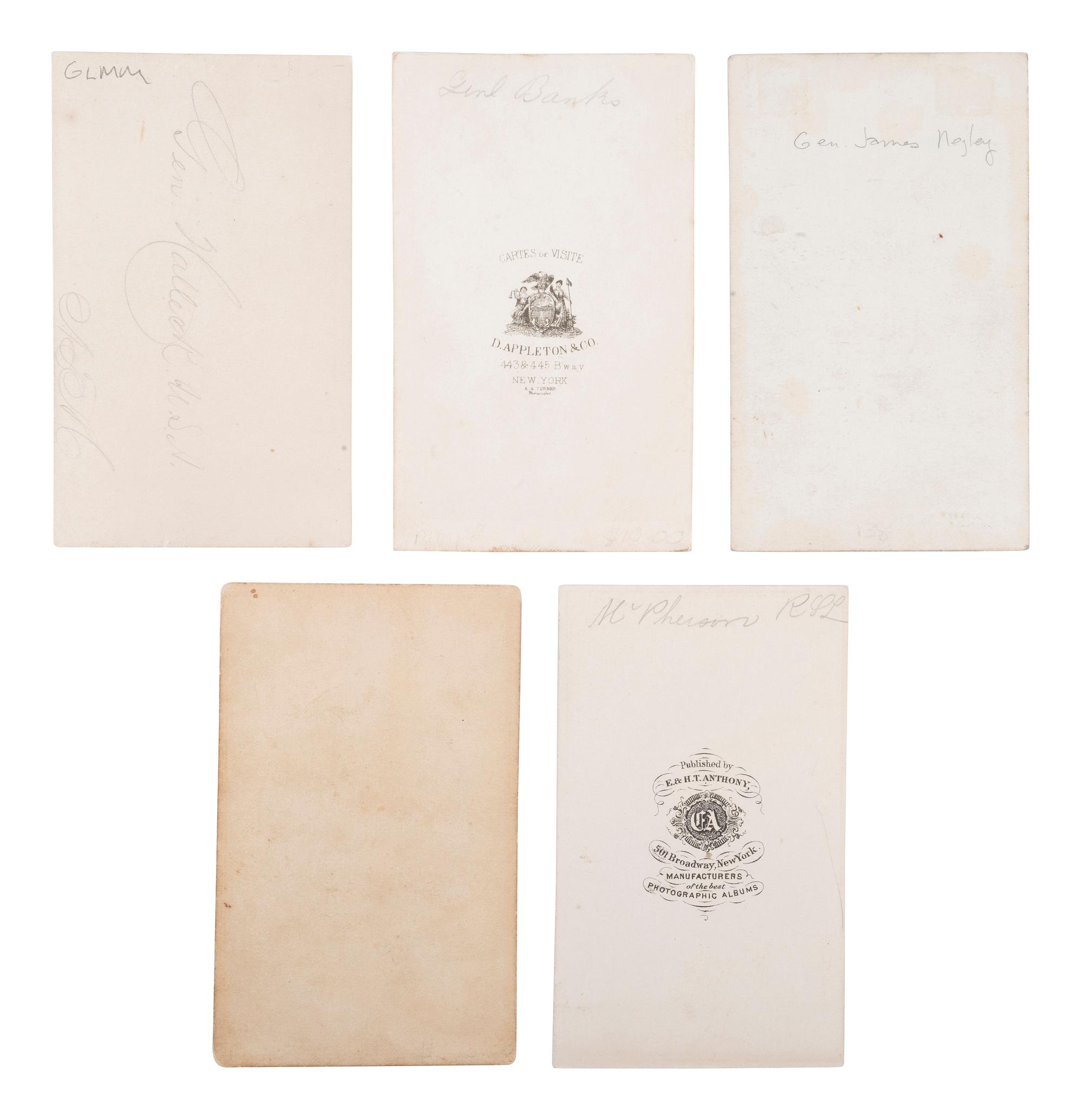 [CIVIL WAR]. 10 CDVs of Union and Confederate generals, many from the Western Theater.
