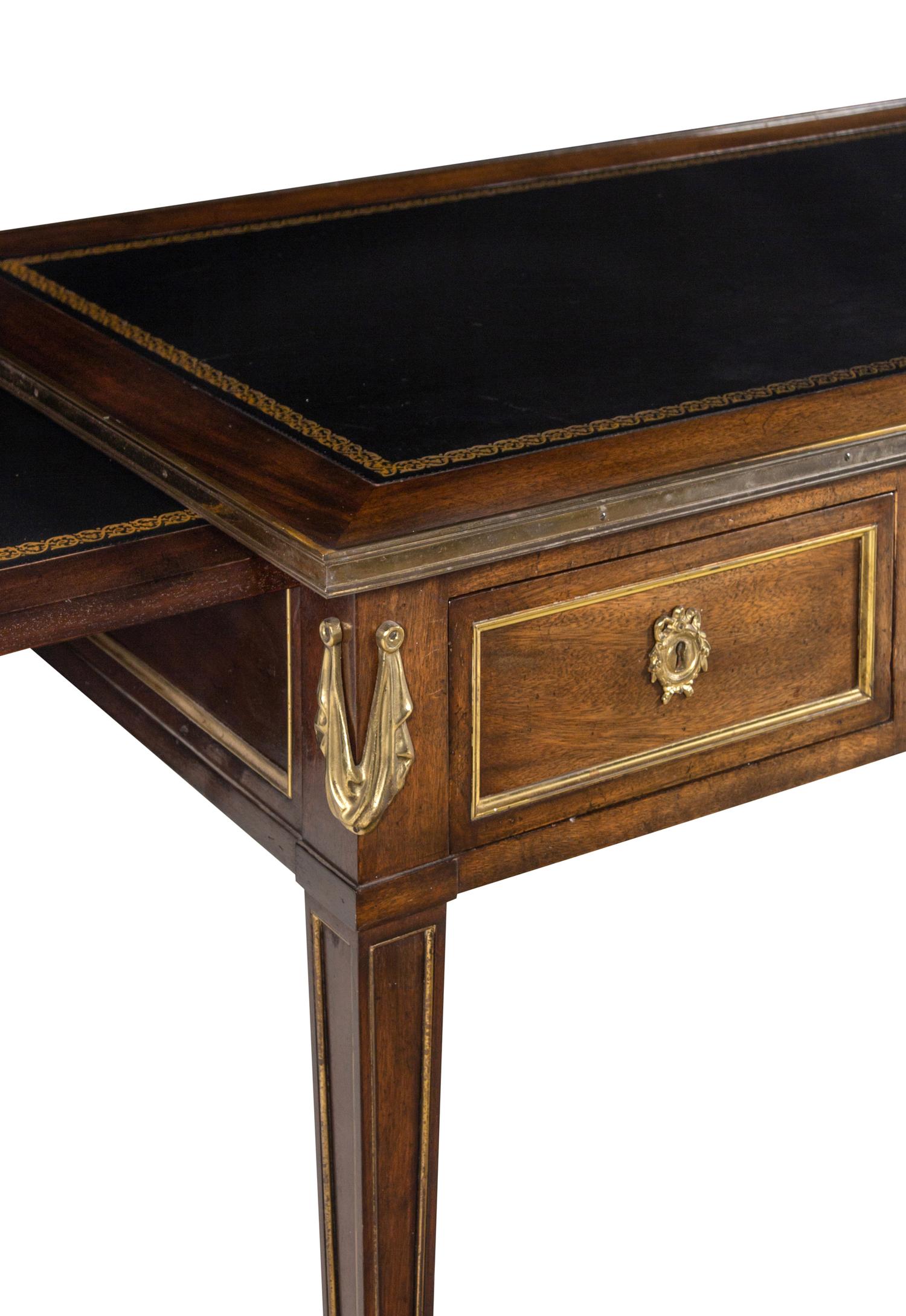 A Louis XVI Style Gilt Bronze Mounted Mahogany Bureau Plat