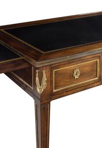 A Louis XVI Style Gilt Bronze Mounted Mahogany Bureau Plat