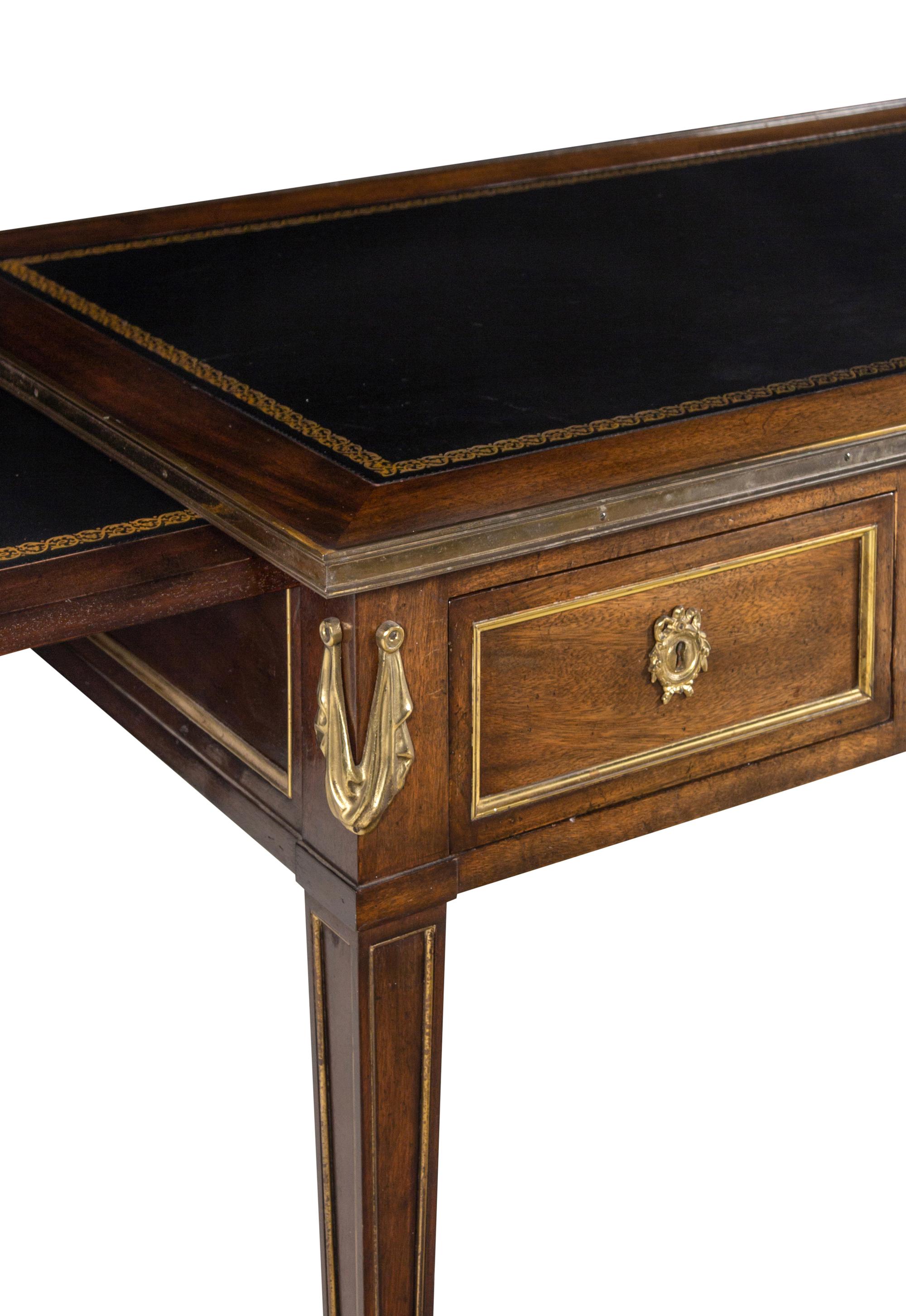 A Louis XVI Style Gilt Bronze Mounted Mahogany Bureau Plat