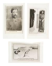 Western Outlaws in Death A group of 11 silver gelatin photographs of deceased outlaws Elmer McCurdy, Isaac Black, and Charlie Pitts, with credit for the N.H. Rose Collection.