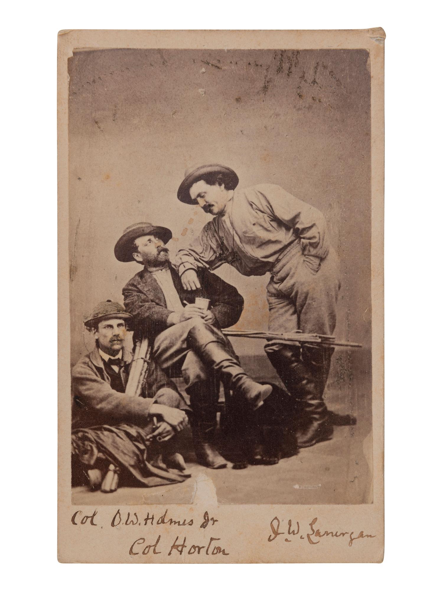 [EARLY PHOTOGRAPHY]. MITCHELL, D.S., photographer. CDV of Oliver Wendell Holmes, Jr. possibly taken during a fishing trip at Grand Lake Stream, Maine, ca May 1867. St. John, New Brunswick: George J. Bowron.