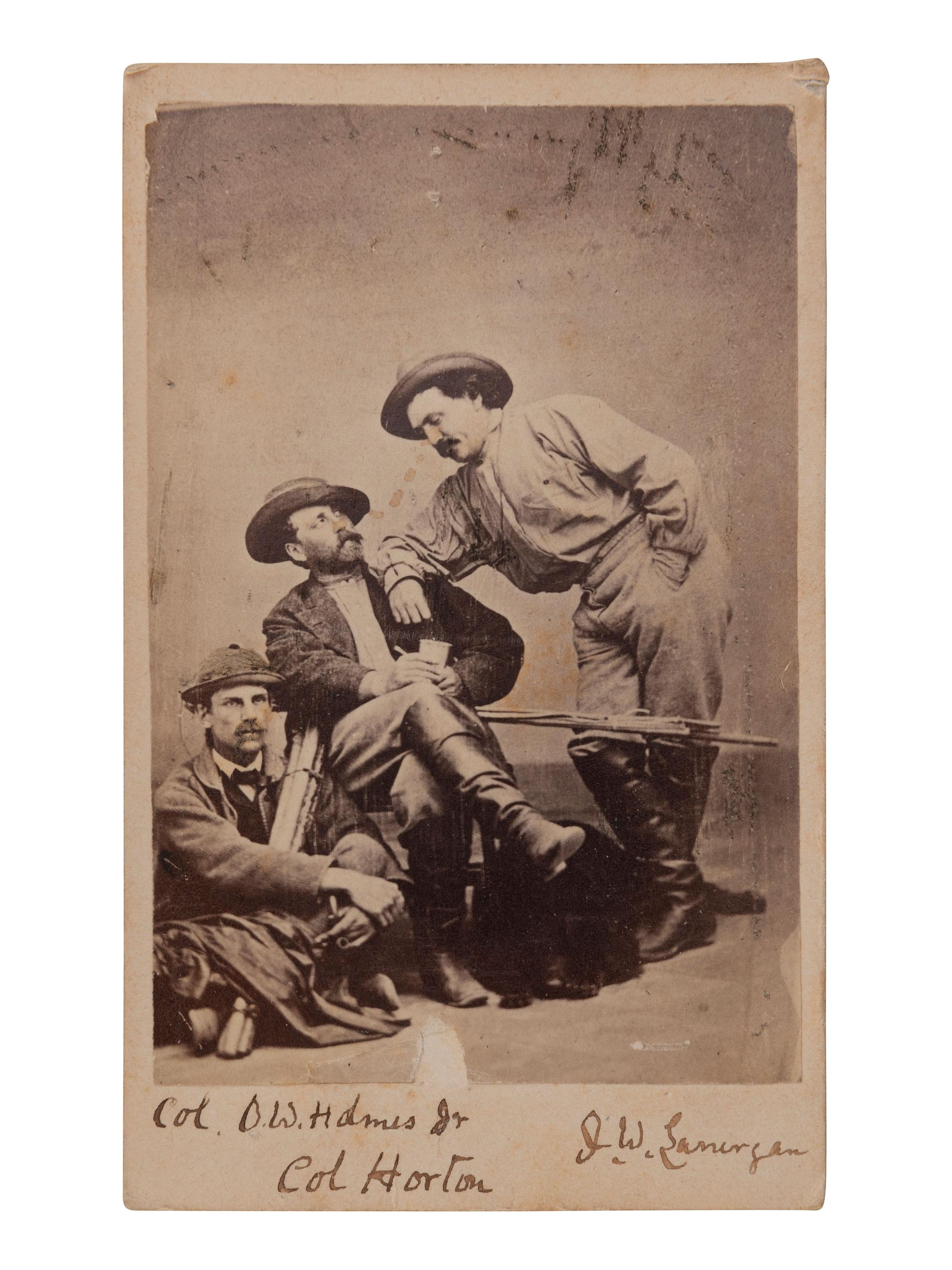 [EARLY PHOTOGRAPHY]. MITCHELL, D.S., photographer. CDV of Oliver Wendell Holmes, Jr. possibly taken during a fishing trip at Grand Lake Stream, Maine, ca May 1867. St. John, New Brunswick: George J. Bowron.