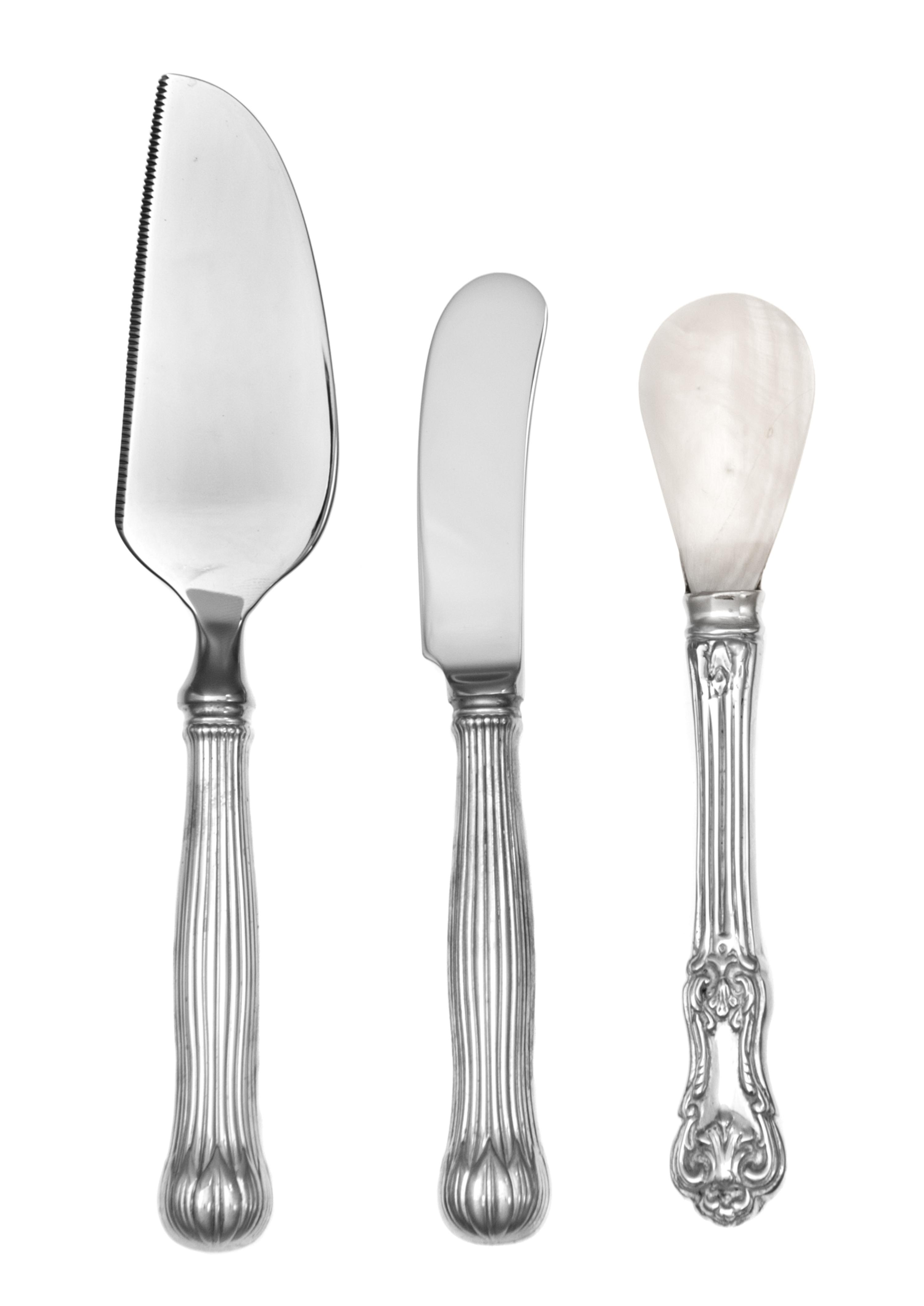 An American Silver and Morther-of-Pearl Caviar Set, Tiffany & Co., New York, NY, comprising a server, a spreader and a spoon, the spoon
