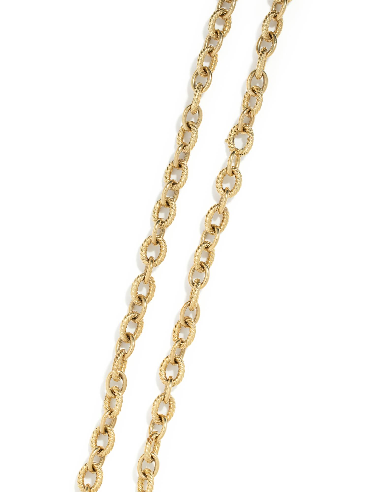 DAVID YURMAN, YELLOW GOLD 'OVAL LINK' NECKLACE