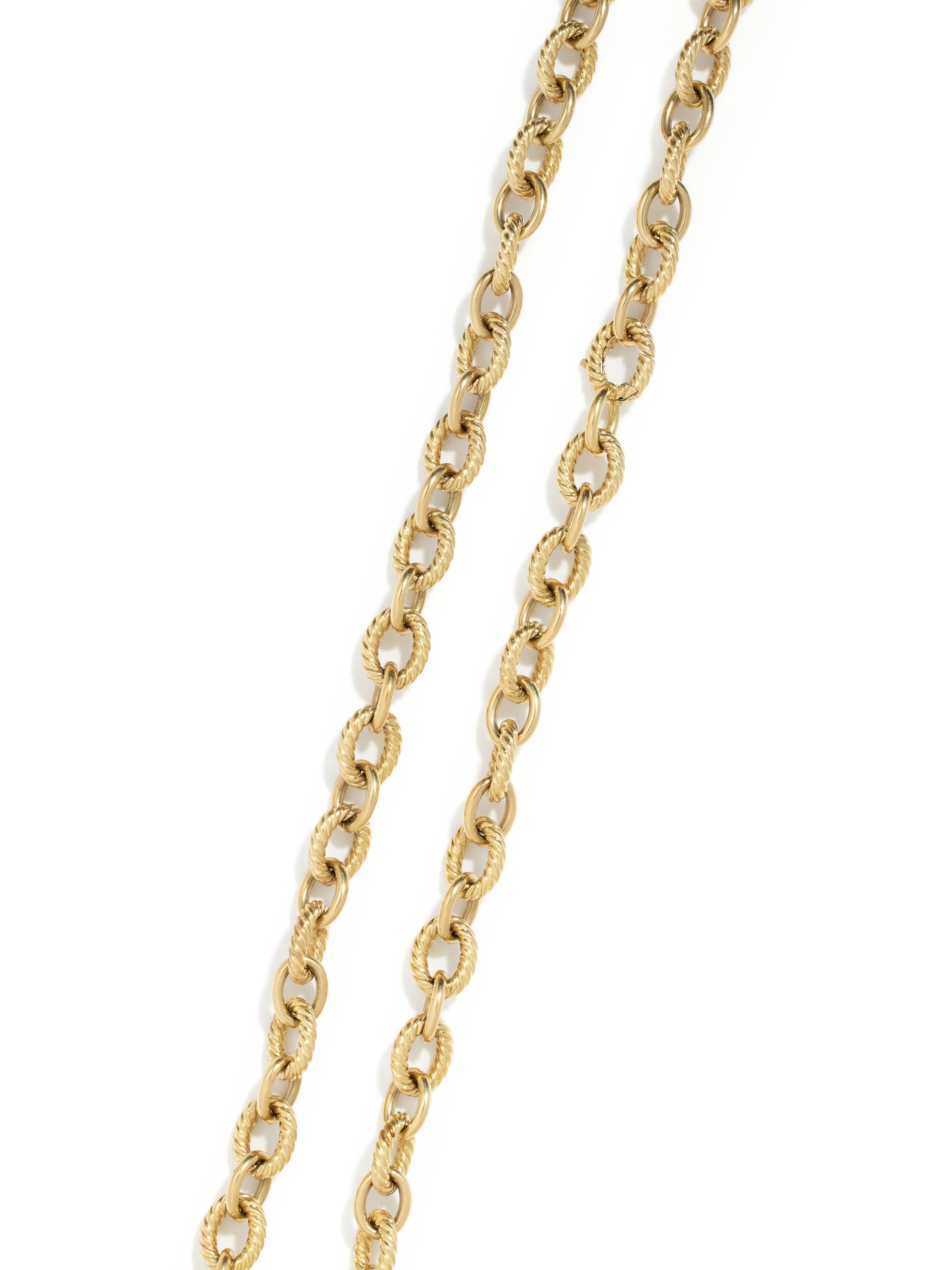 DAVID YURMAN, YELLOW GOLD 'OVAL LINK' NECKLACE
