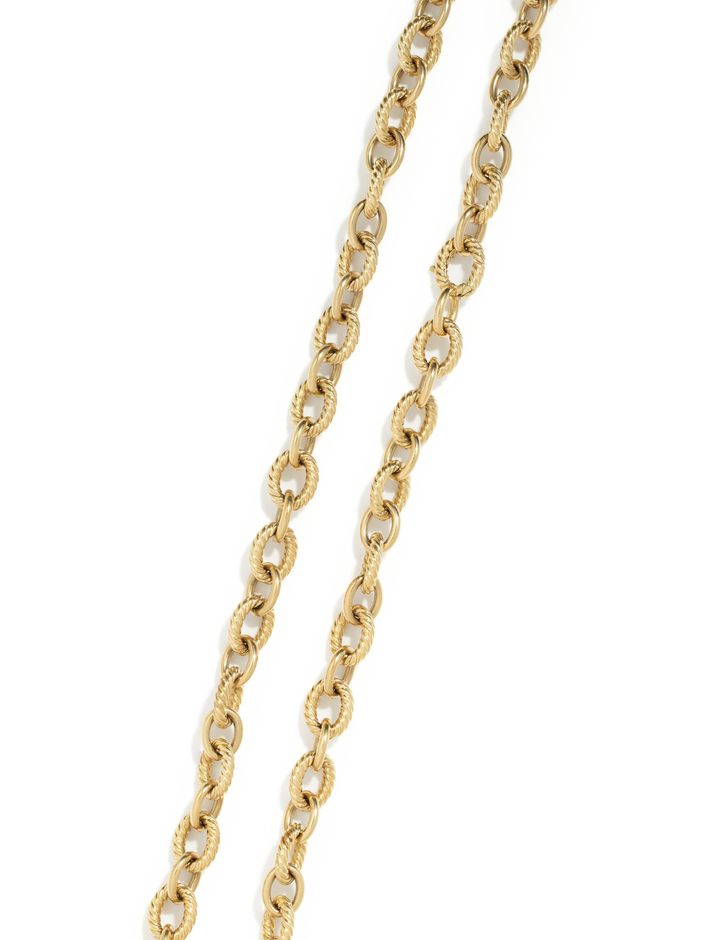 DAVID YURMAN, YELLOW GOLD 'OVAL LINK' NECKLACE