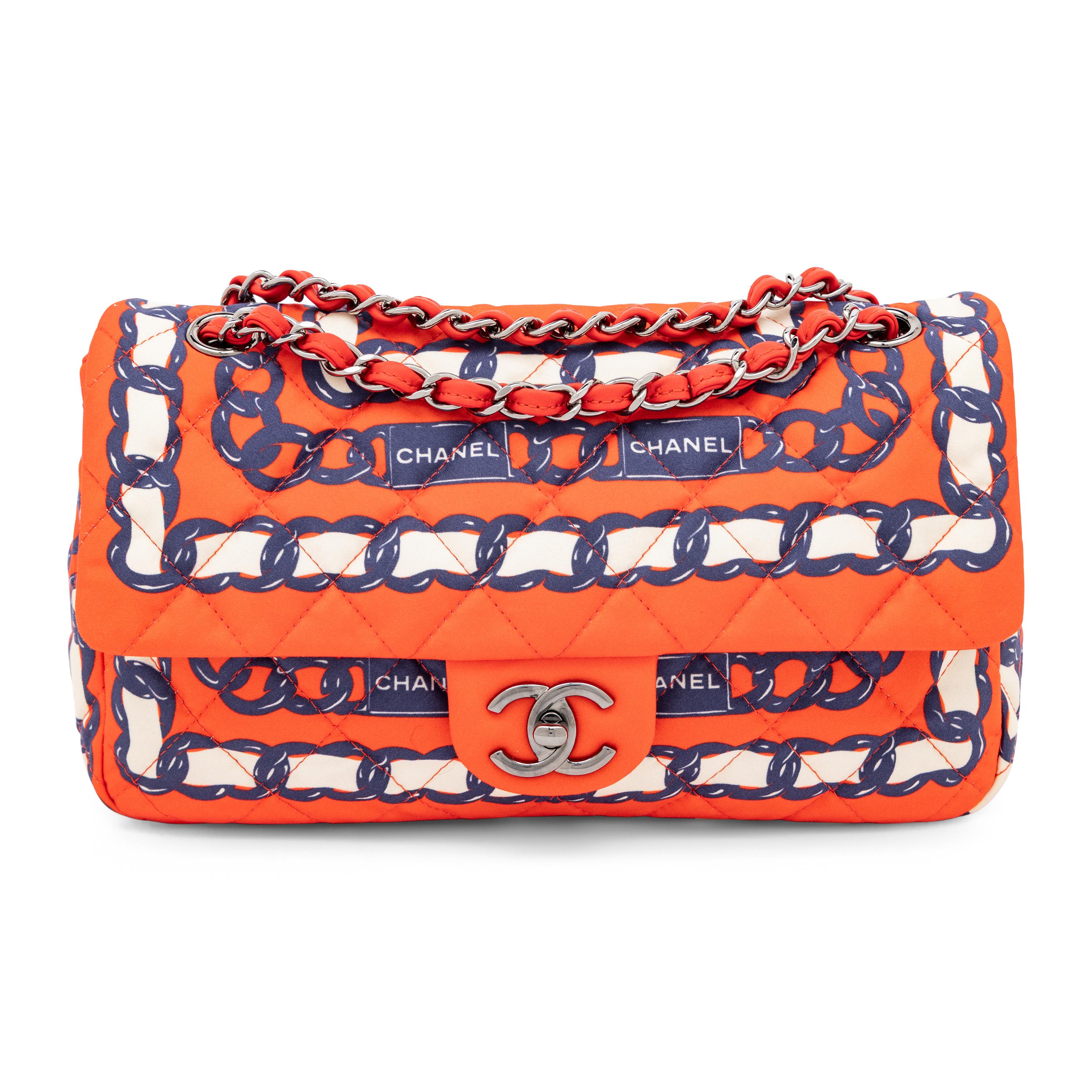 Chanel, Printed Silk Medium Classic Flap Bag