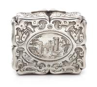 A Victorian Silver Vinaigrette, Charles Rawlings & William Summers, London, 1847, the case worked to show geometric and scroll decorati