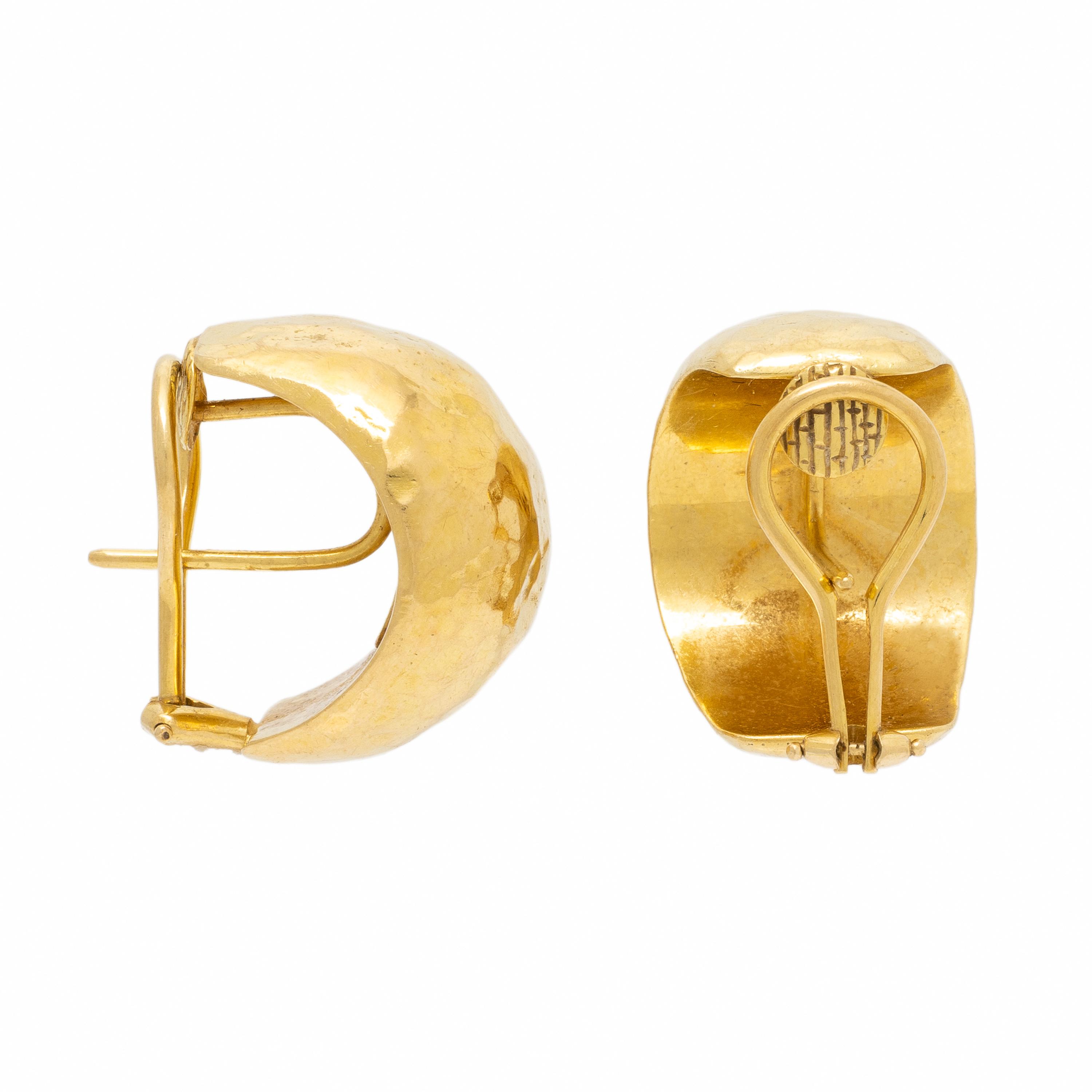 SeidenGang, Hammered Yellow Gold Earrings
