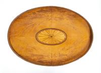 A Pair of George III Satinwood and Marquetry Side Tables Height 26 x width 17 1/2 x depth 13 inches. — CIRCA 1780
