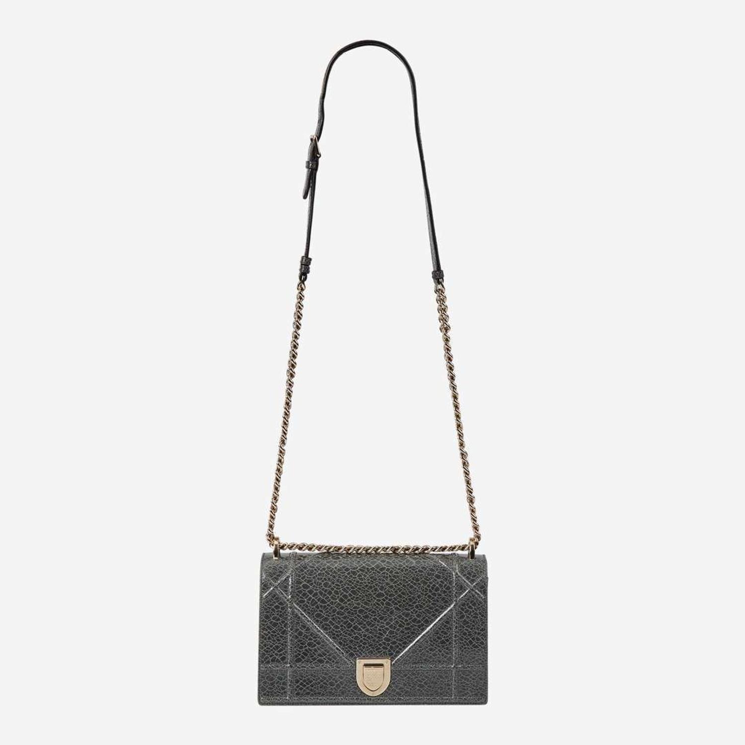 A Dior Medium Gray Calf Leather Diorama Bag Dior