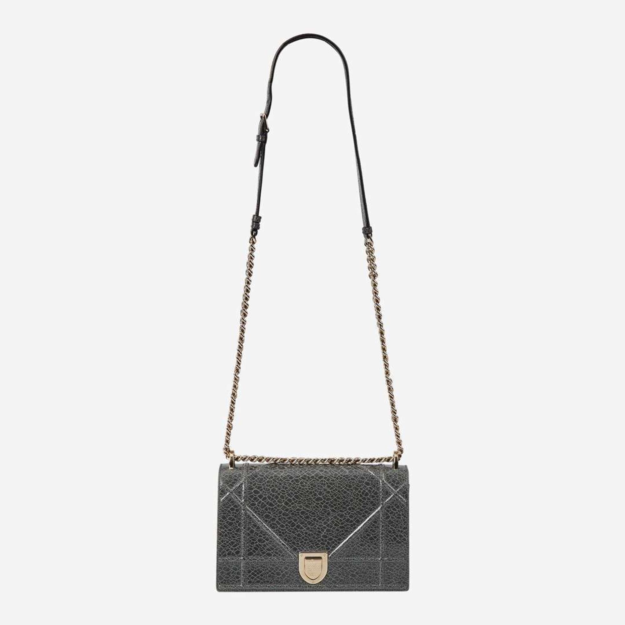 A Dior Medium Gray Calf Leather Diorama Bag Dior