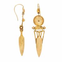 Etruscan Revival, Yellow Gold Earrings