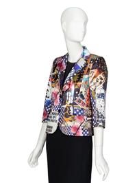 LIBERTINE, EMBELLISHED ALL-OVER PRINT TAILORED JACKET