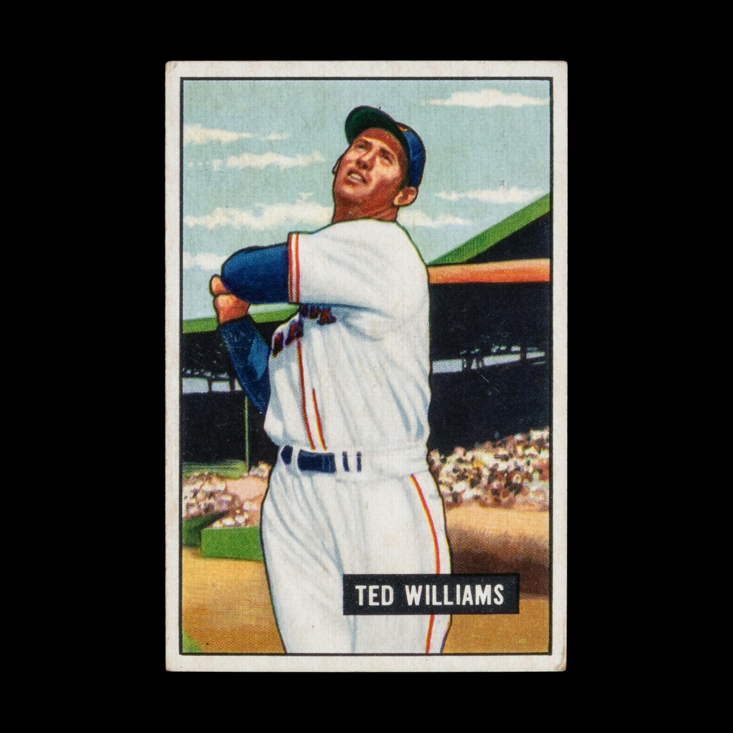 A 1951 Bowman Ted Williams Baseball Card No. 165