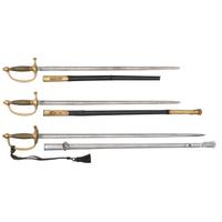 Three US Model 1840 Swords - 2 Musician and 1 NCO