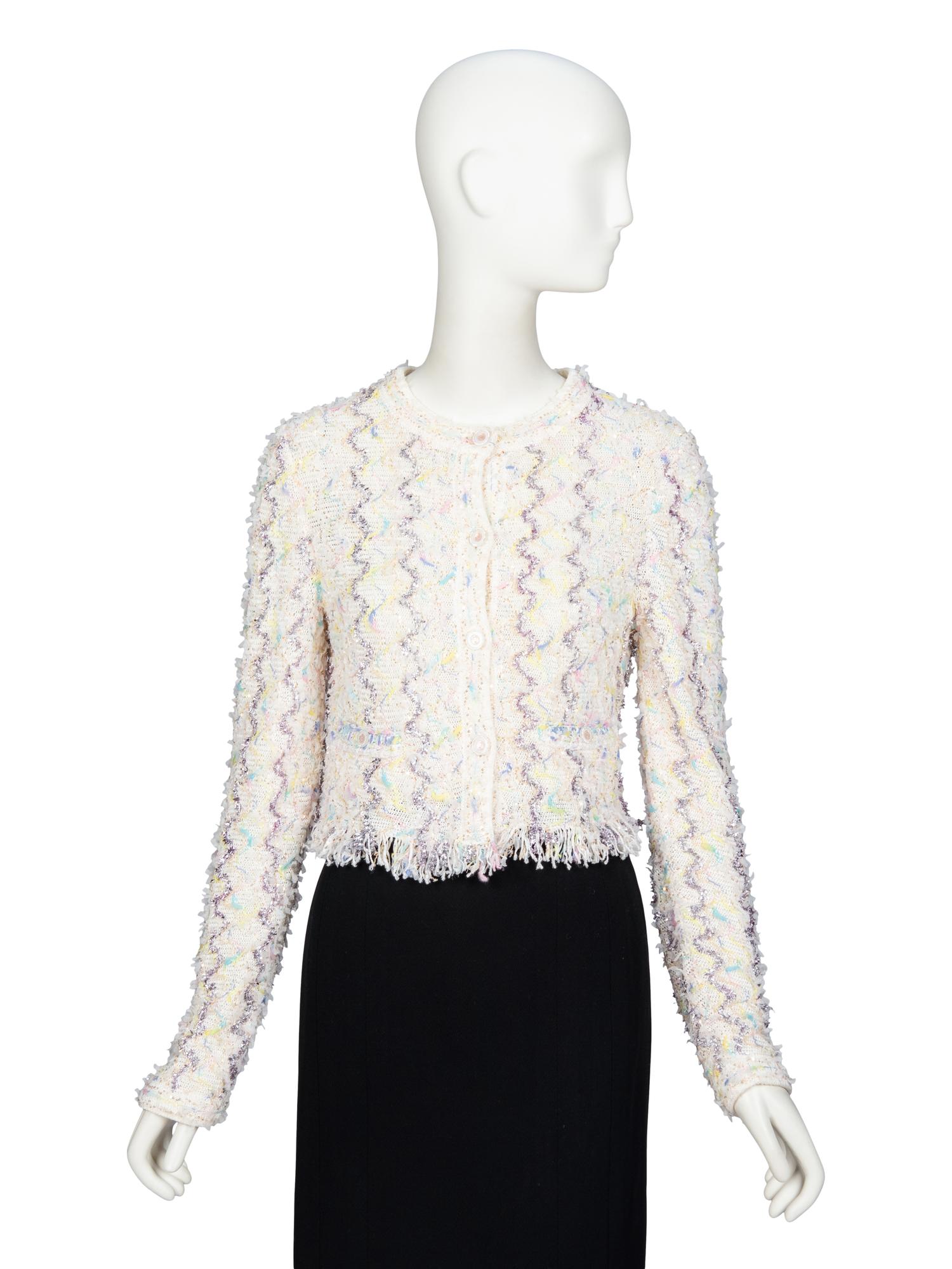 CHANEL, 'FANTASY TWEED' KNIT CARDIGAN