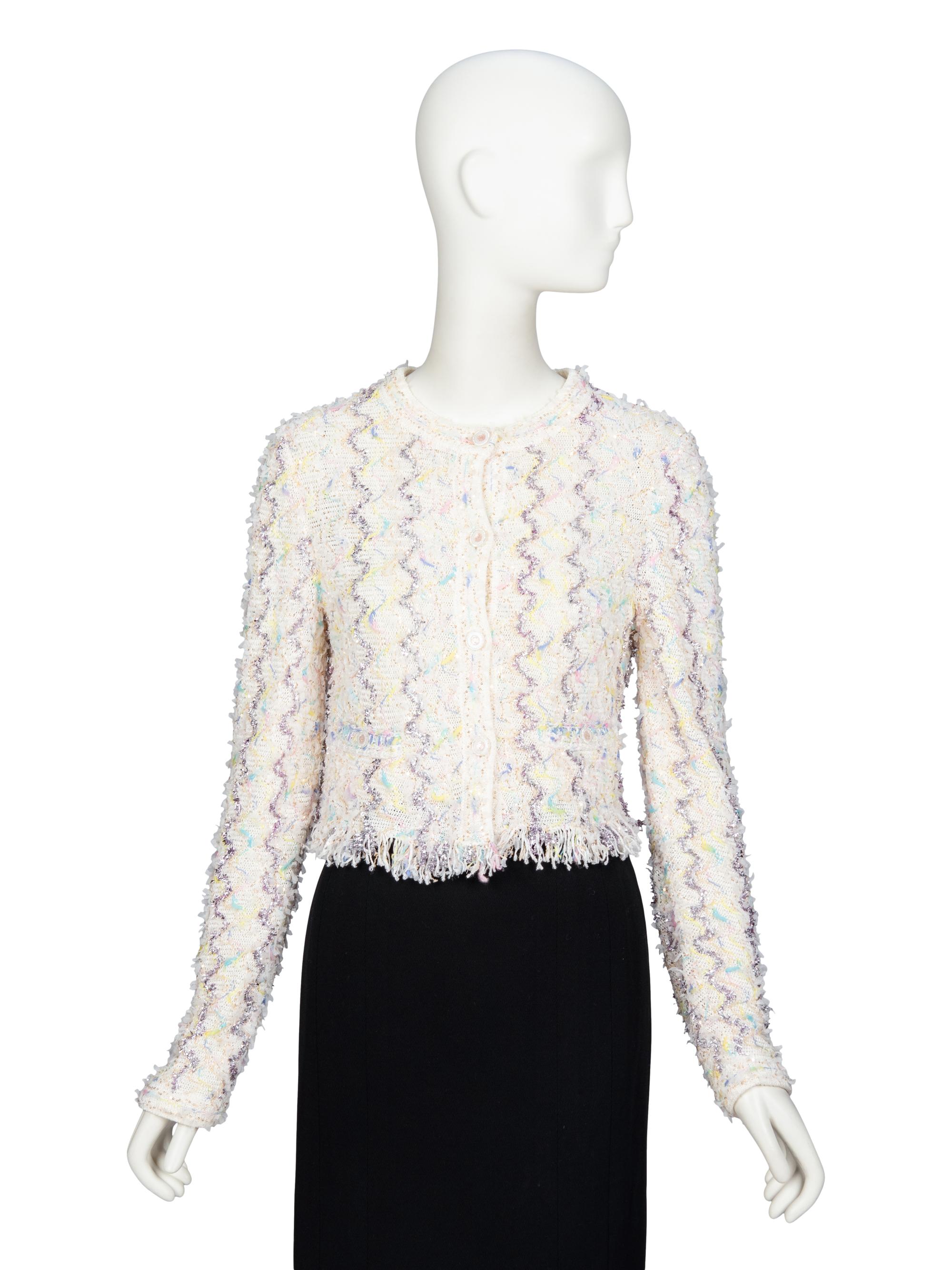 CHANEL, 'FANTASY TWEED' KNIT CARDIGAN