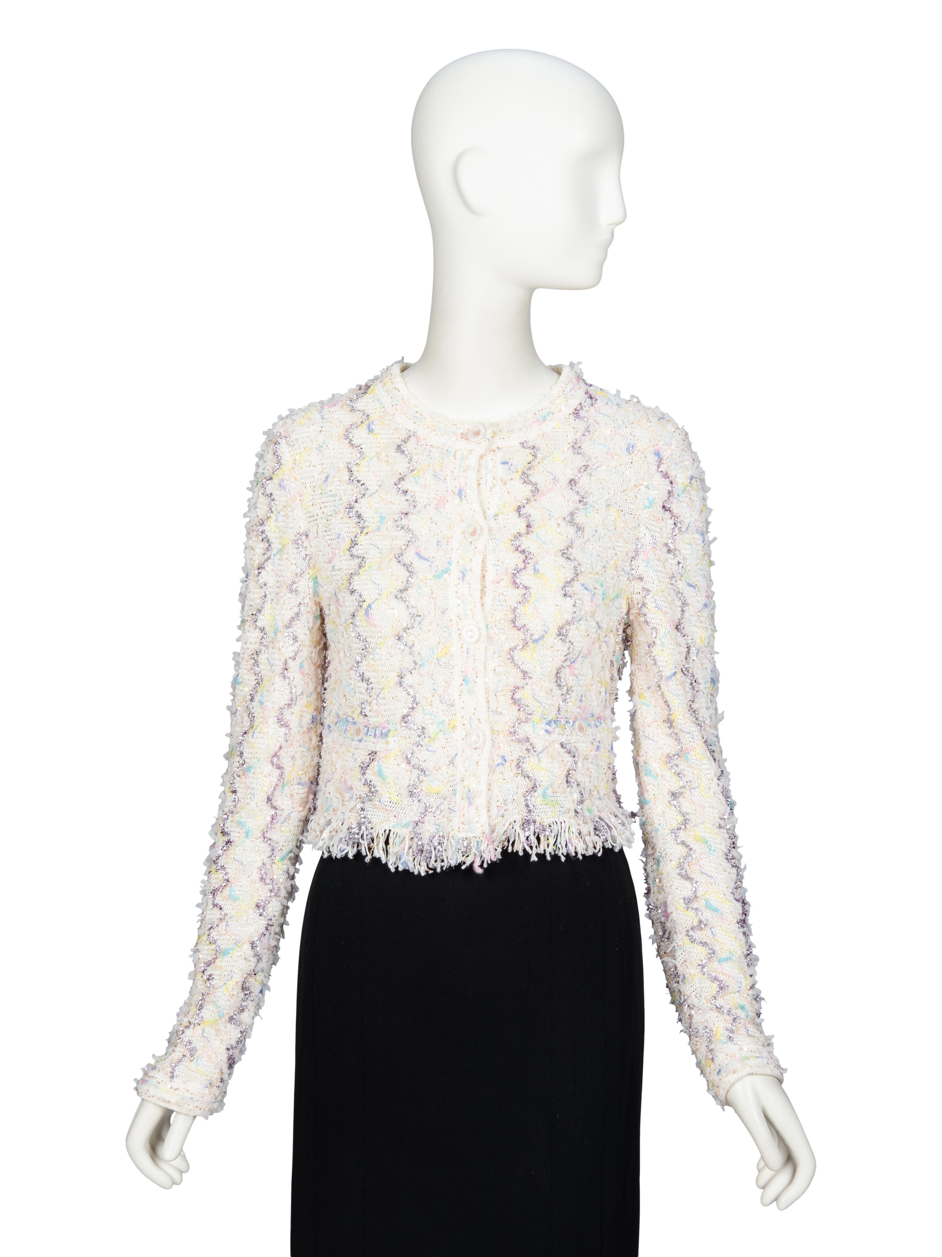 CHANEL, 'FANTASY TWEED' KNIT CARDIGAN