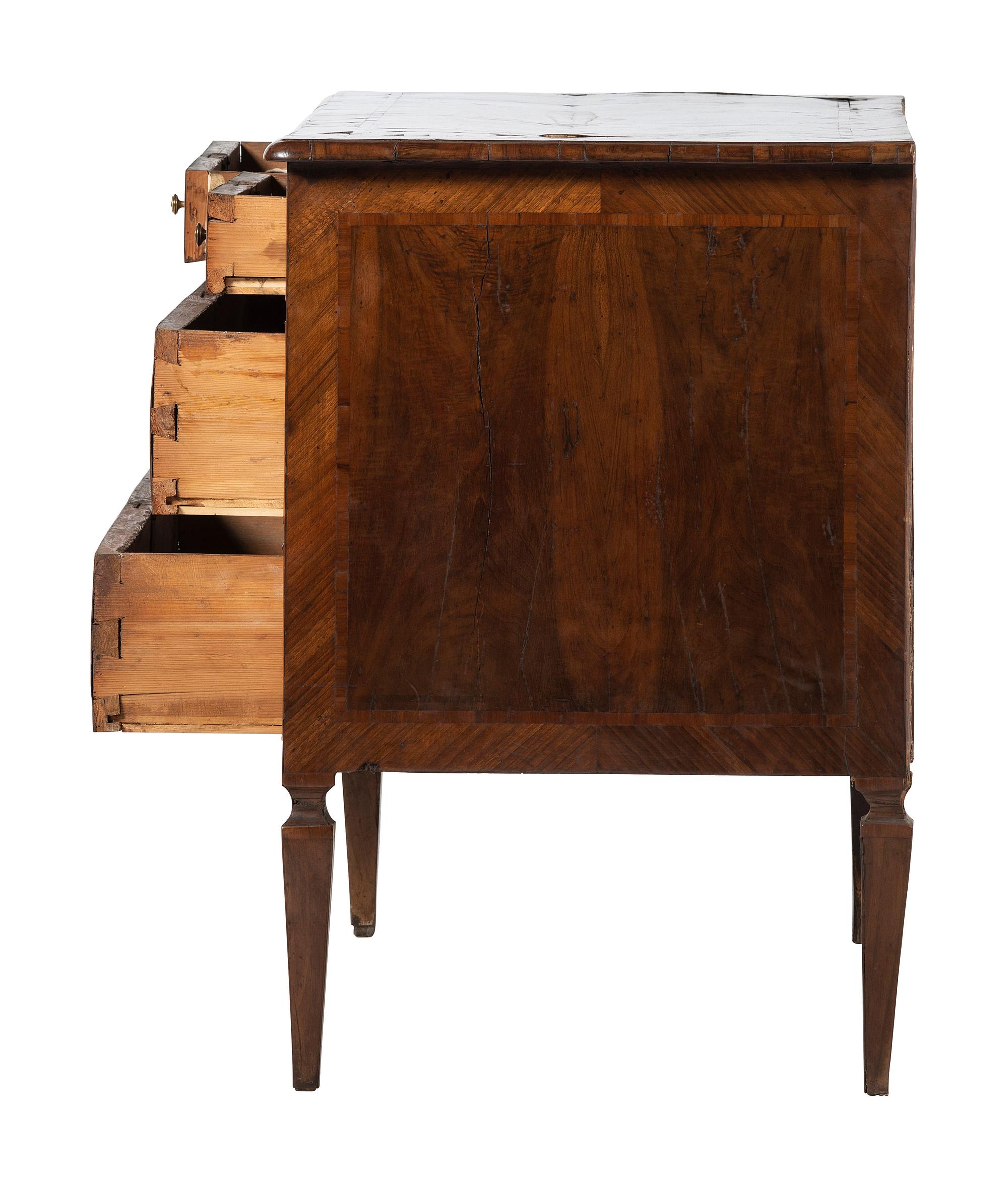 An Italian Walnut and Parquetry Commode