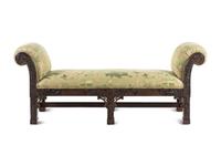 A George III Style Carved Walnut Bench