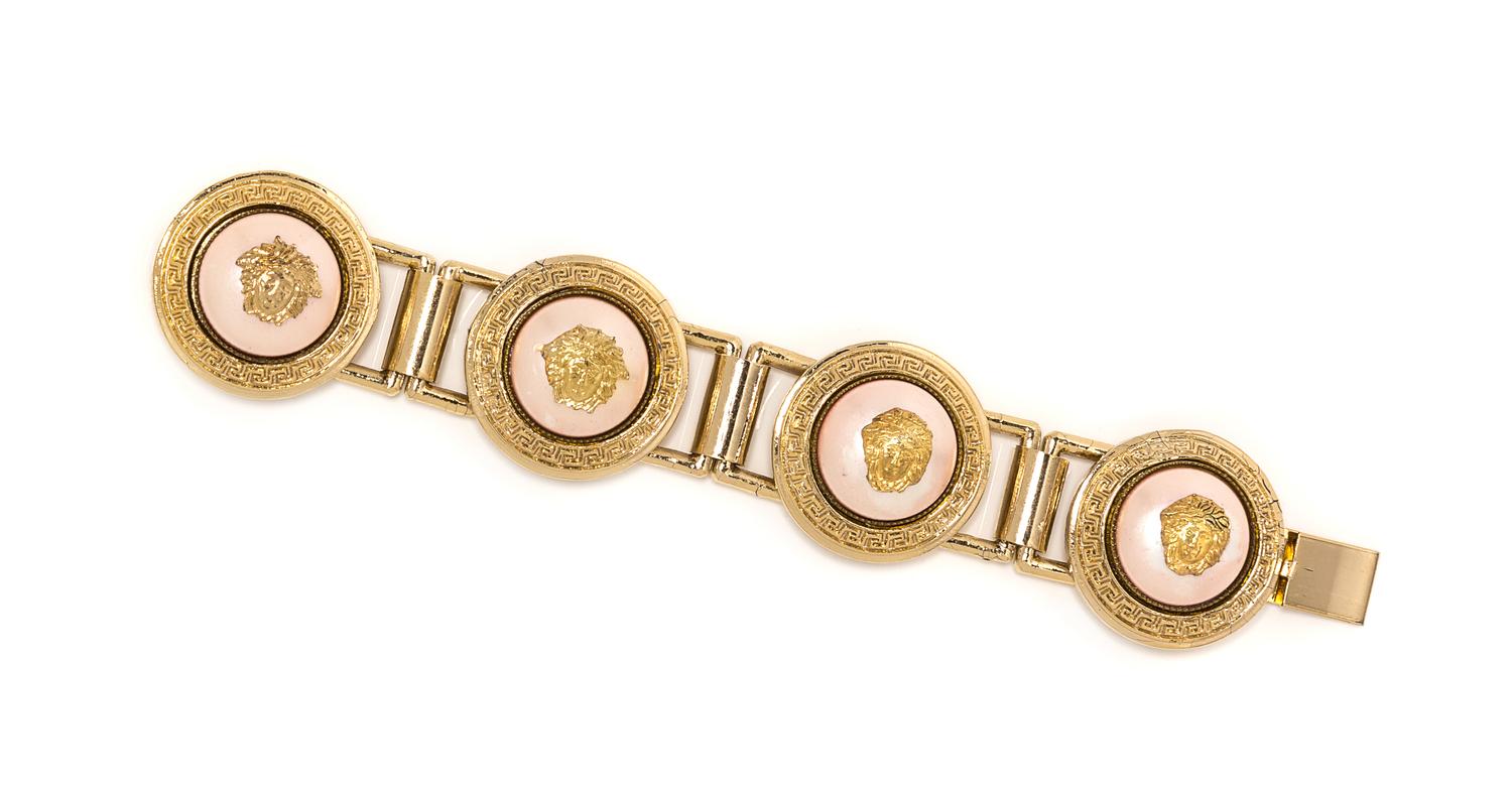 A Gianni Versace Medallion Link Bracelet, 6.5" x 1.5".