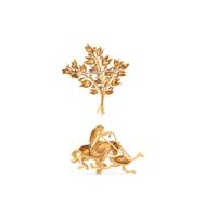 COLLECTION OF YELLOW GOLD BROOCHES