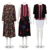 Seven Chloé Separates: Two Sleeveless Tops, One Three-Piece Ensemble, One Skirt, and One Jacket