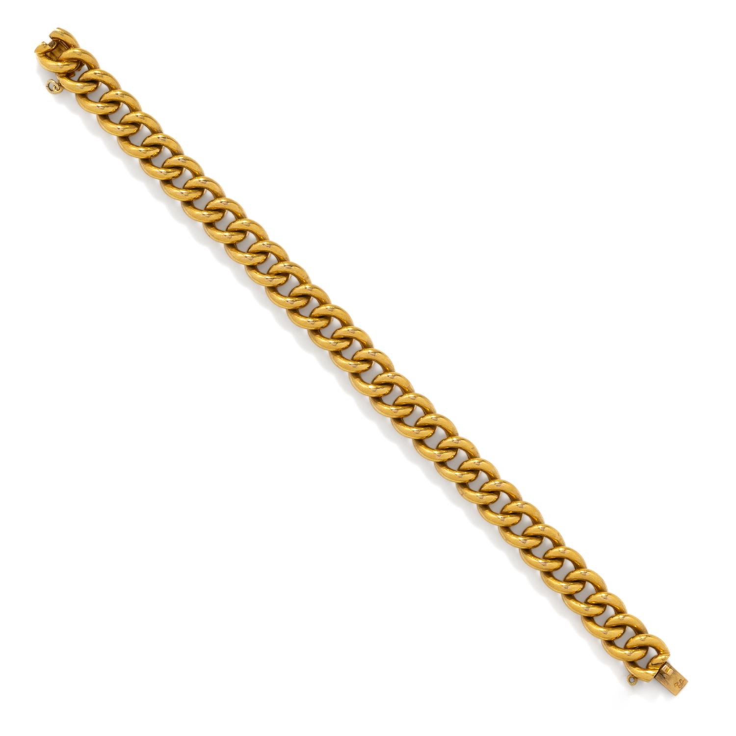 YELLOW GOLD CURB LINK BRACELET