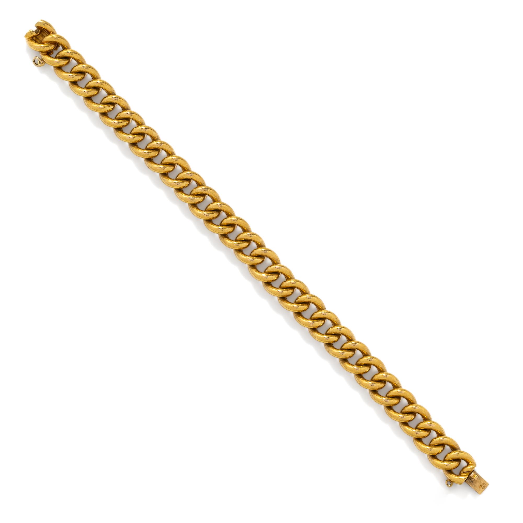 YELLOW GOLD CURB LINK BRACELET