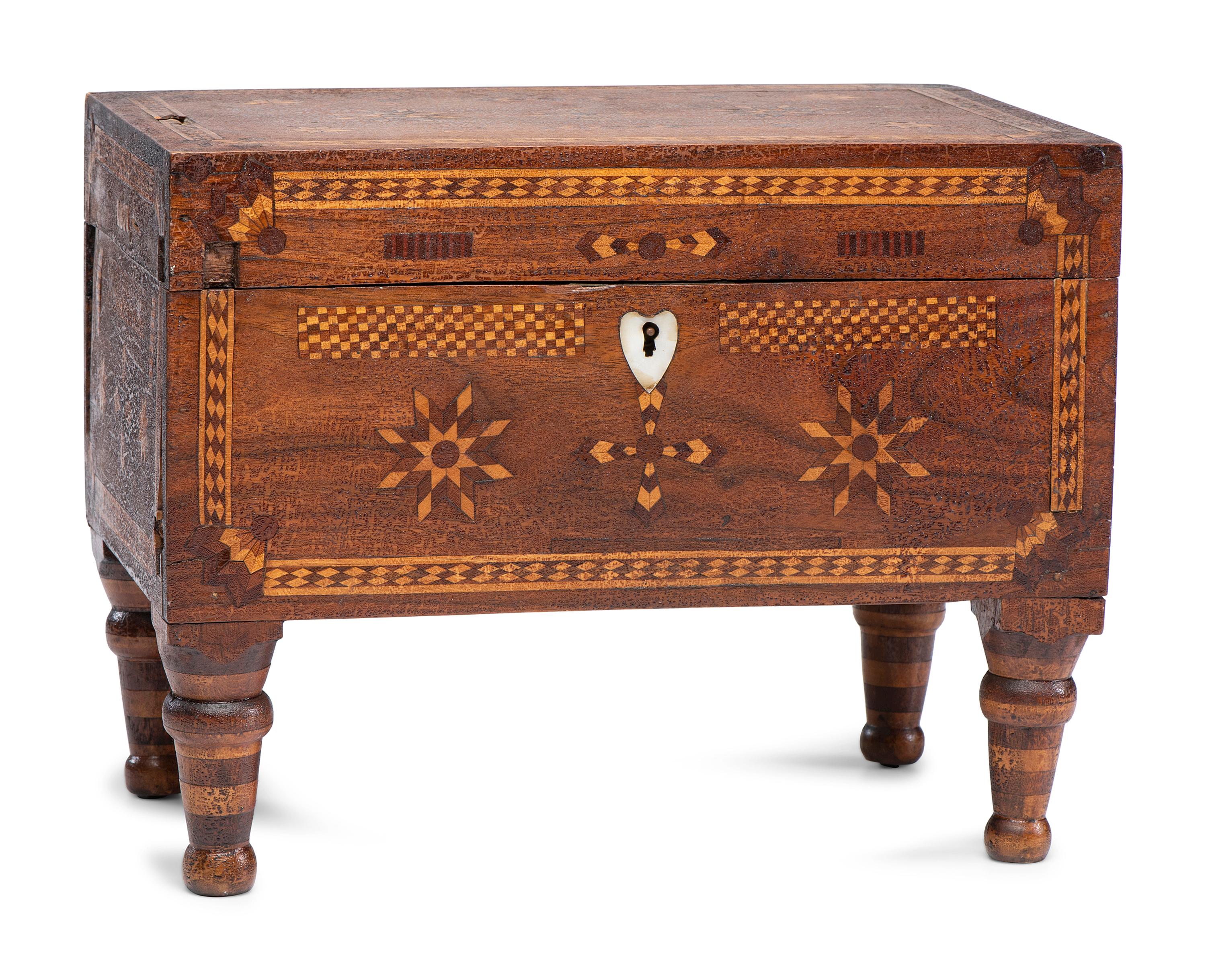 A Folk Art Marquetry Chest