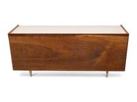 A Founders Furniture Co. Walnut, Caned and Laminte-Top Credenza