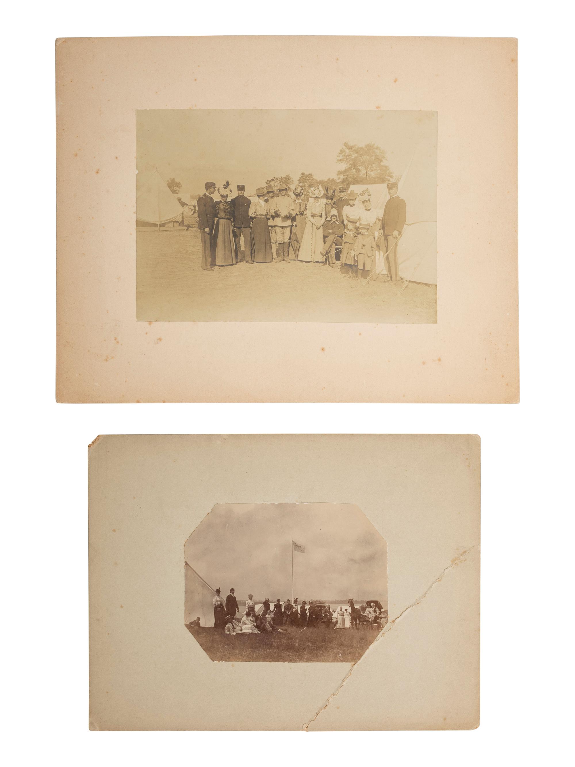 [LATE INDIAN WARS]. A group of 2 photographs of Fort Cummings and Fort Bayard, New Mexico. 1880.