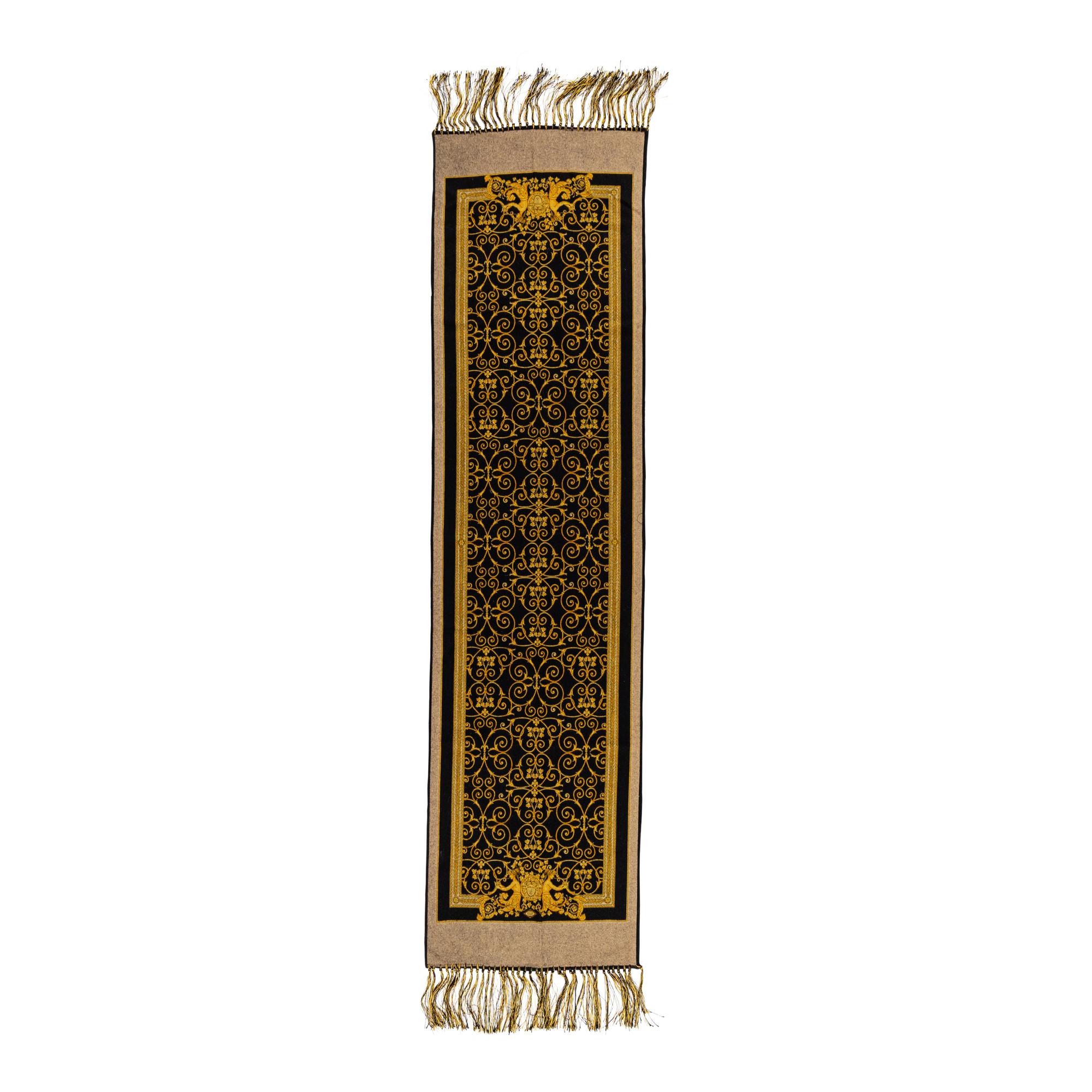 Atelier Versace, Printed Wool Fringed Scarf