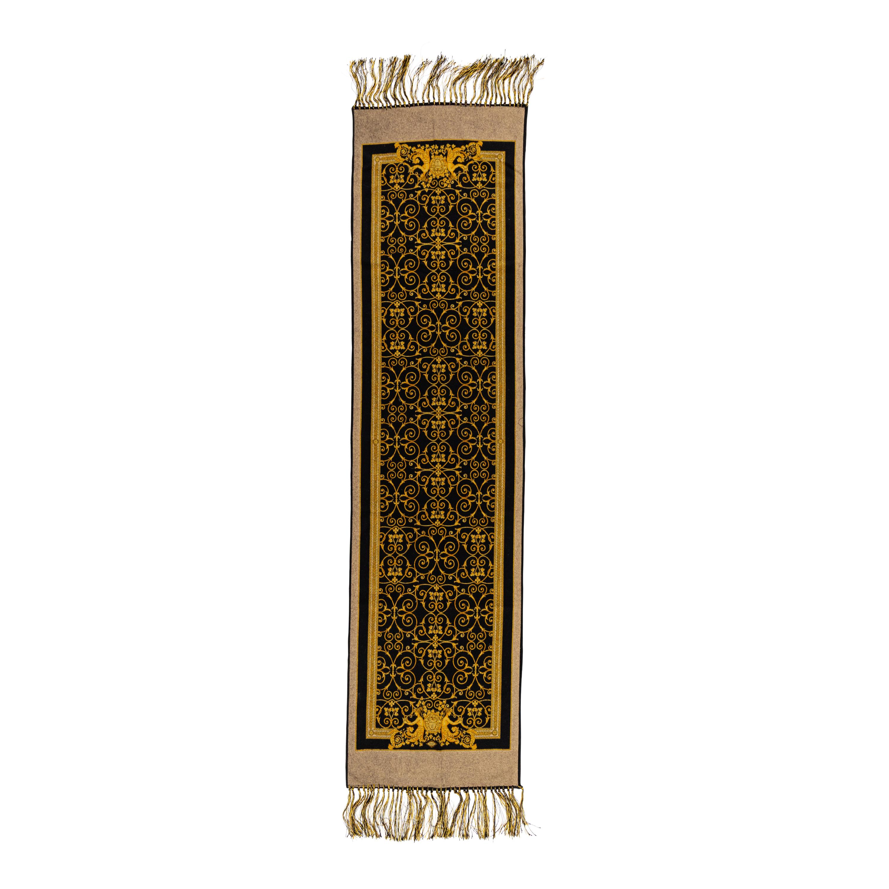 Atelier Versace, Printed Wool Fringed Scarf