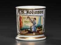 A Billboard Hanger's Porcelain Occupational Shaving Mug