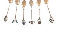 Twenty Silver and Enamel Souvenir Spoons