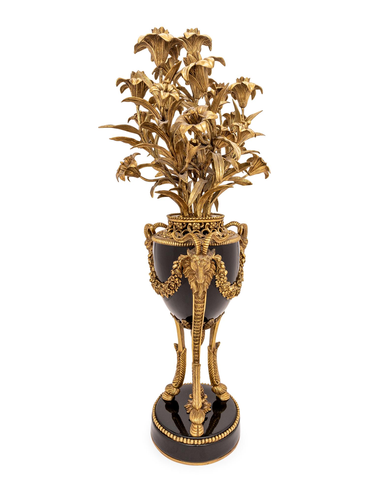 A French Neoclassical Gilt Bronze and Marble Six-Light Candelabrum