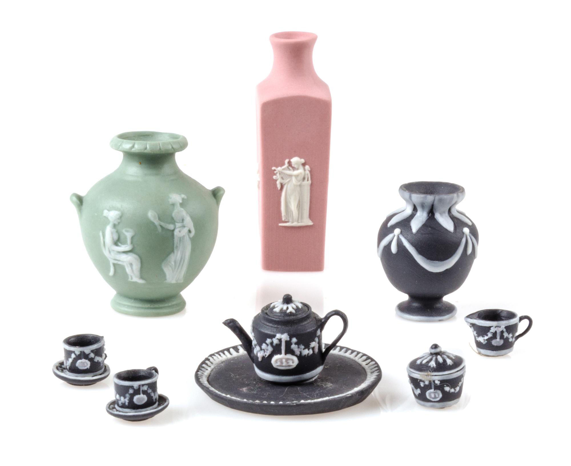 A Group of Jasperware Articles Height of first 2 inches. — Various Makers