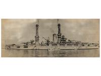 [NAVY]. U.S.S. Nevada...Guantanamo Bay...Cuba...April 7th 1919. "Airing Bedding." Boston: L.C. Grant with Falk Photo Co,. [1919].