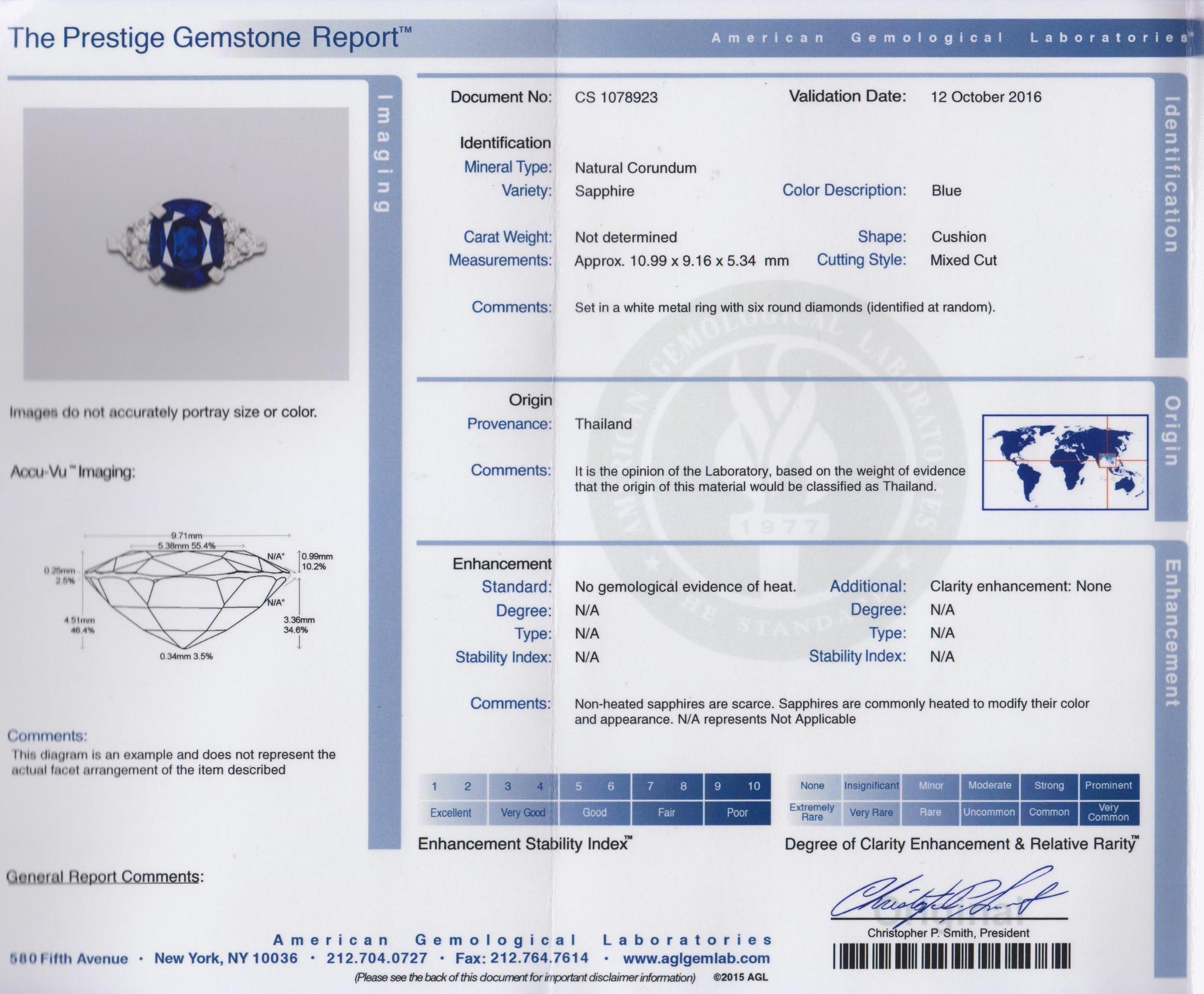A Platinum, Sapphire and Diamond Ring, 4.20 dwts.