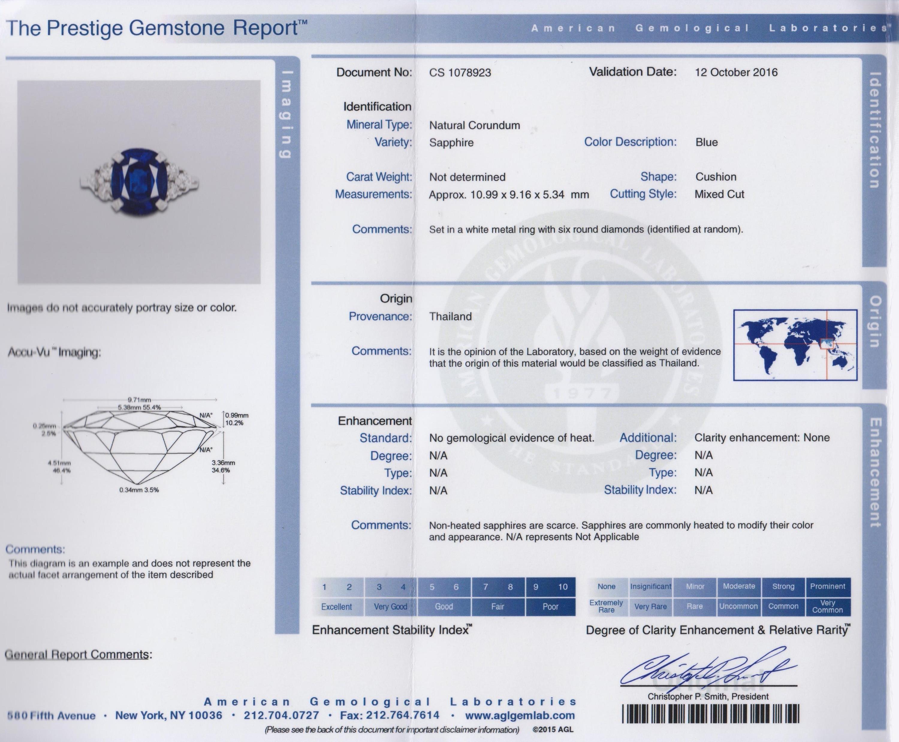 A Platinum, Sapphire and Diamond Ring, 4.20 dwts.