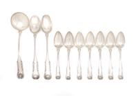 A Collection of American Silver Spoons, S. Kirk and Sons, Length of first 12 1/4 inches.