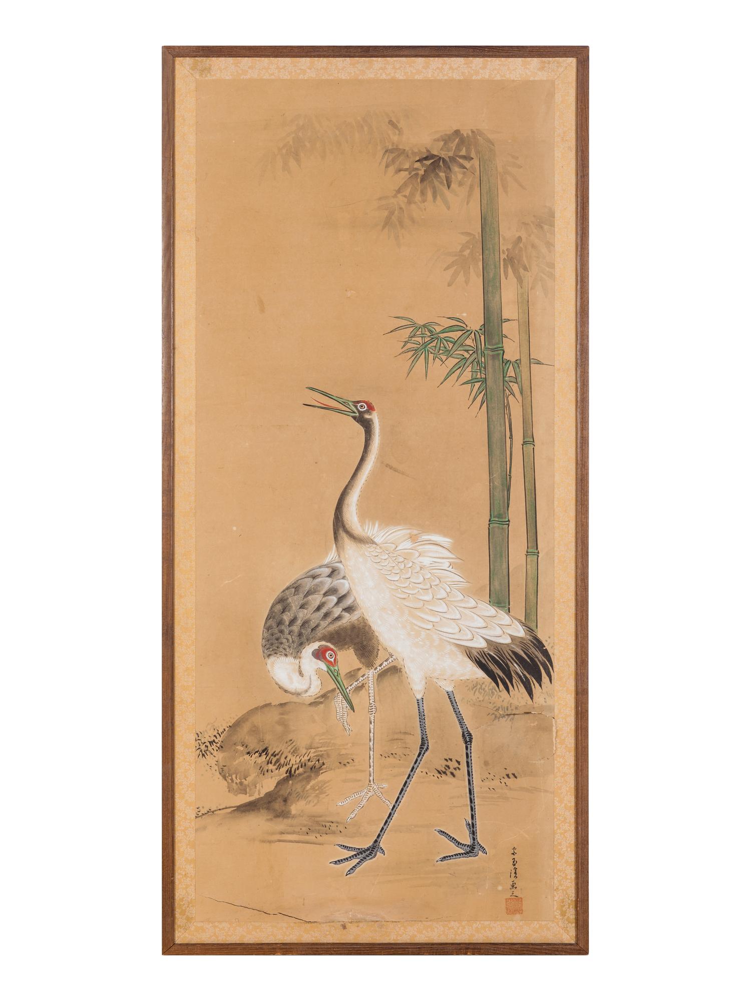A Japanese Ink and Color Painting on Paper
