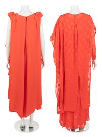 Two Designer Caftan Ensembles: One Givenchy Haute Couture Four-Piece Ensemble, One Philippe Venet Caftan with Scarf, 1970s